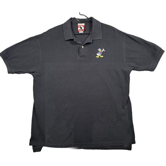 Mickey Inc Men's Polo Shirt Vtg 1990's Embroidered Mickey‎ Mouse Jade Black  L - Picture 1 of 7